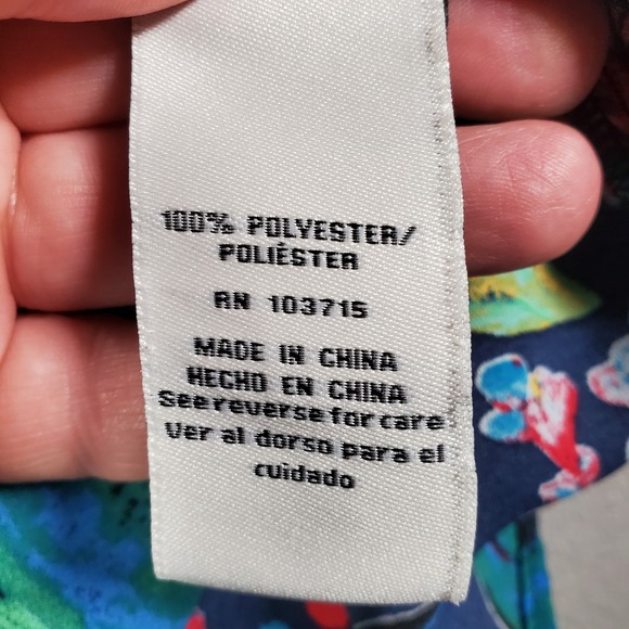 Zac & Rachel Top Womens 2X Blue Red Floral Ruffle Flutter Cap Sleeve Boho Artsy - Picture 6 of 7